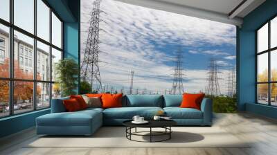 High voltage electricity poles Wall mural