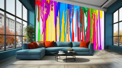 colorful of paint are dripping by in opposite directions Wall mural