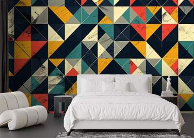 Colorful geometric pattern with simple shapes Wall mural