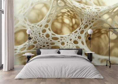 Abstract Beige  D Network Structure Wall mural