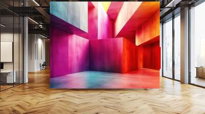 Abstract Colorful Geometric Architecture Interior Design Wall mural