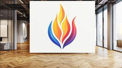 Abstract Flame Logo Design with Colorful Gradient Shapes Wall mural