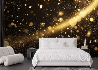 Abstract Golden Bokeh Lights Background Wall mural