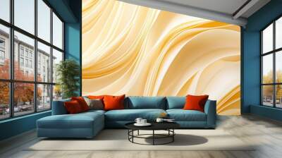 Abstract Yellow and White Paper Curves   Soft  Smooth  Flowing Lines Wall mural