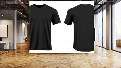 Blank Black T Shirt Mockup   Front and Back View Wall mural