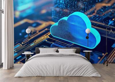 Cloud Computing Technology Abstract Background Wall mural