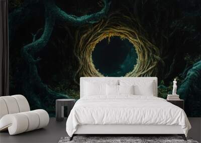 Mystical Forest Tree Roots Portal Wall mural