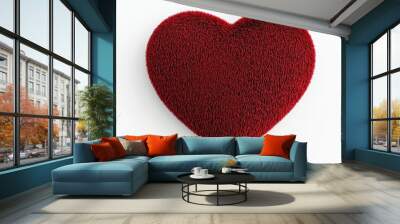 Red Furry Heart Shape Valentine s Day Love Symbol Wall mural