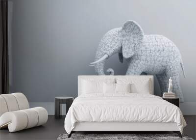 White Elephant Puzzle Piece Sculpture Wall mural