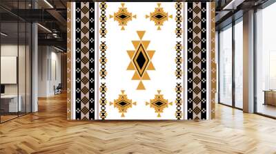 abstract Traditional geometric ethnic fabric pattern ornate elements with ethnic patterns design for textiles, rugs, clothing, sarong, scarf, batik, wrap, embroidery, print, curtain, carpe Wall mural