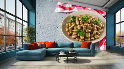 delicious Turkish snack boiled broad beans fava Wall mural