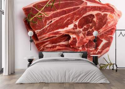 fresh lamb meat on a white background Wall mural