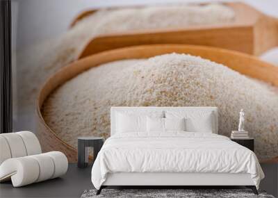 natural organic semolina on white acrylic background Wall mural