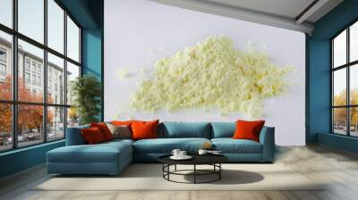 purified sulfur powder on a white acrylic background Wall mural