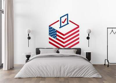 2020 election day in USA, voting president. Vector logo icon template Wall mural