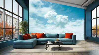 The sky and clouds in the morning before the rain falls. Wall mural