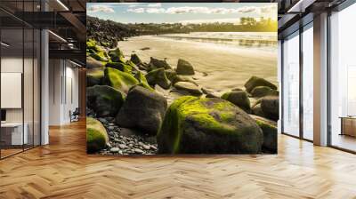 beautiful seascape of Caroline Bay Beach Wall mural