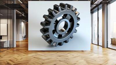 3d render black colored gear on a black background Wall mural