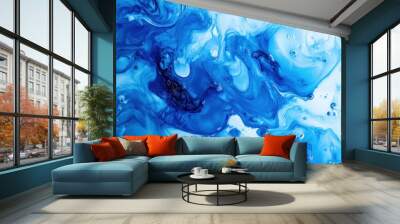 Abstract Blue Swirls Wall mural