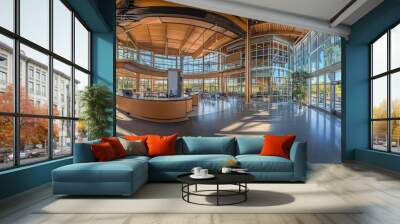 Modern Lobby with Large Windows Wall mural