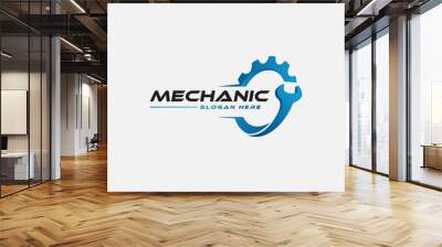 gear and wrench mechanic logo icon vector Wall mural