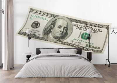 One hundred dollars over white. Wall mural