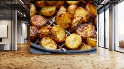 Homemade crispy potatoes using an air fryer Wall mural