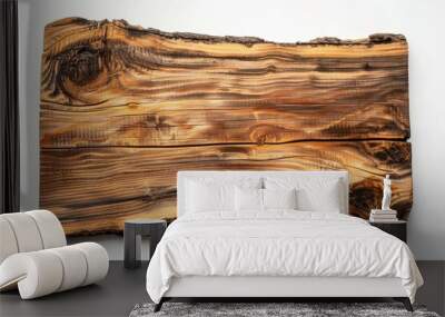 Wooden board on a white surface Wall mural