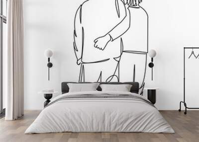 elderly couple walking Wall mural