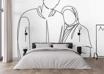 muslim couple of lovers Wall mural