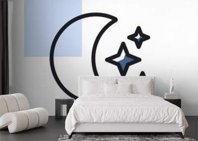 Moon and star vector icon. Weather sign Wall mural