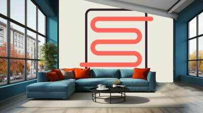 Warm floor vector icon, electric warm floor Wall mural