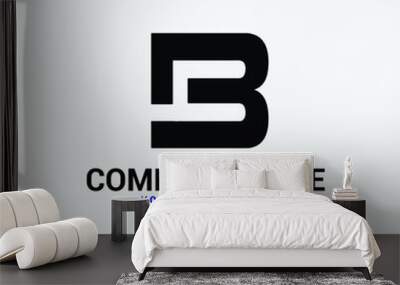 B letter logo,HB letter logo BH letter logo Wall mural