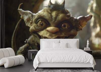 A lovely goblin with enticing eyes and a cruel smile Wall mural