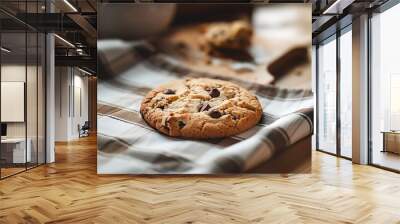 Beautifully baked cookie on a crafted kitchen and tablecloth Wall mural