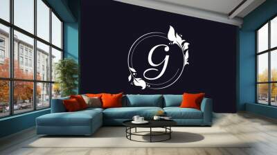 Laurel wreath leaf logo design vector  for professional brand and business Wall mural