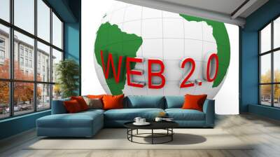 3d globe and web 2.0 Wall mural