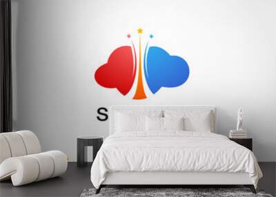 Success cloud logo Wall mural