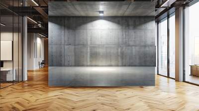 Abstract modern concrete room with spotlight on back wall, empty, minimalistic, contemporary, interior design, industrial Wall mural