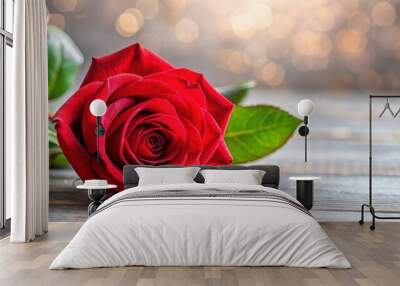 Beautiful red rose for Valentine's Day celebration , romantic, love, flower, gift, petal, symbol, bloom, romance Wall mural