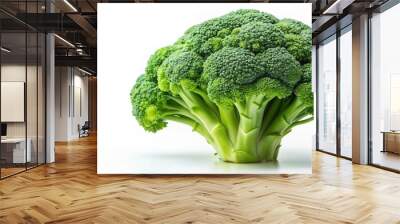 Fresh green broccoli on a white background, broccoli, vegetable, green, healthy, organic, food, nutrition, vitamins, diet Wall mural