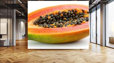 Ripe papaya isolated on background, papaya, ripe, fruit, tropical, sweet, juicy, organic, healthy, vibrant, isolated, fresh, fresh Wall mural