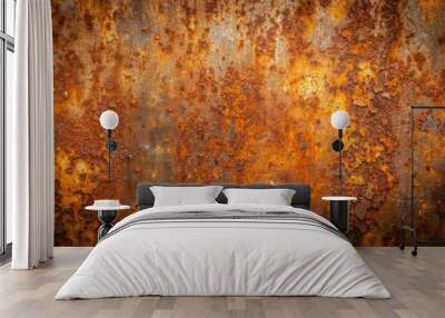 Rusty metal background with detailed surface texture, rusty, metal, background, texture, aged, old, weathered, grunge, corrosion Wall mural