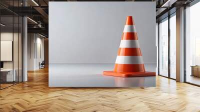 Traffic cone isolated on background, Traffic cone, isolated,safety, roadwork, construction, hazard, cone, orange, warning Wall mural