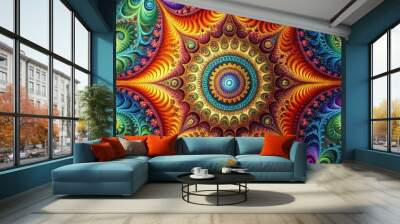 Vibrant high-definition background of abstract scenery with intricate patterns and colors, abstract, vibrant Wall mural