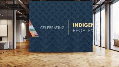 indigenous peoples day, International Day of the World's Indigenous People, vector illustration Wall mural