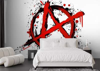 Anarchy symbol. Punk's not dead. Vector isolated grunge illustration. Wall mural