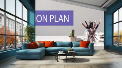 Action plan text on office background Wall mural