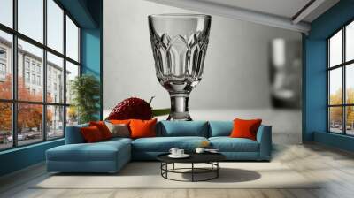 Empty glass goblet on white background --ar 3:2 Wall mural