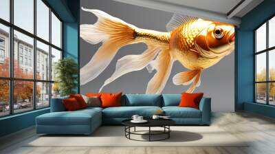 Golden Serenity: Vibrant Colors of a Pet Goldfish Wall mural